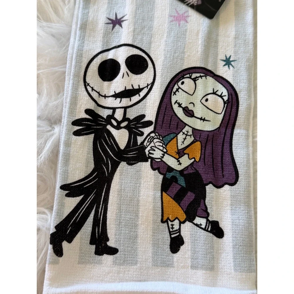 Disney Nightmare Before Christmas Jack Sally Kitchen Towel Cotton 15x25 New